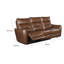 Canapé inclinable électrique Teren de 86 po en cuir grainé brun Teren-118124128