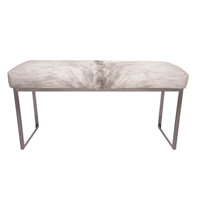 Upholstered Cowhide Bench