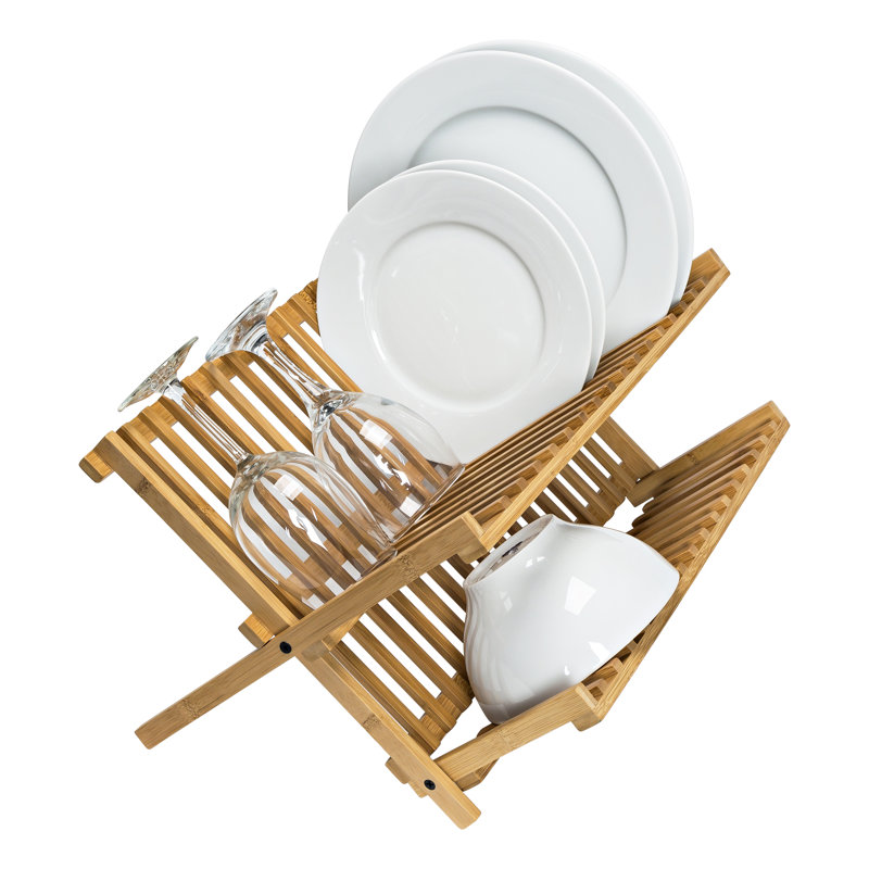 Dezira Adjustable Bamboo Two Tier Dish Rack