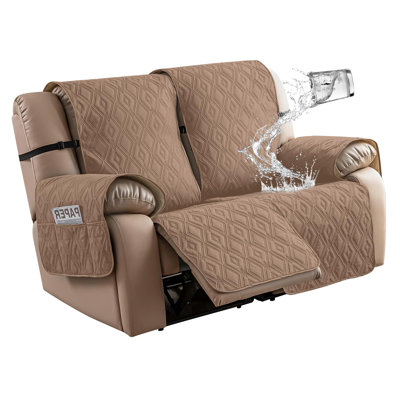 Housse imperméable pour causeuse inclinable antidérapante, housse de canapé pour canapé inclinable 2 places, housse de canapé lavable (chameau, causeuse inclinable)