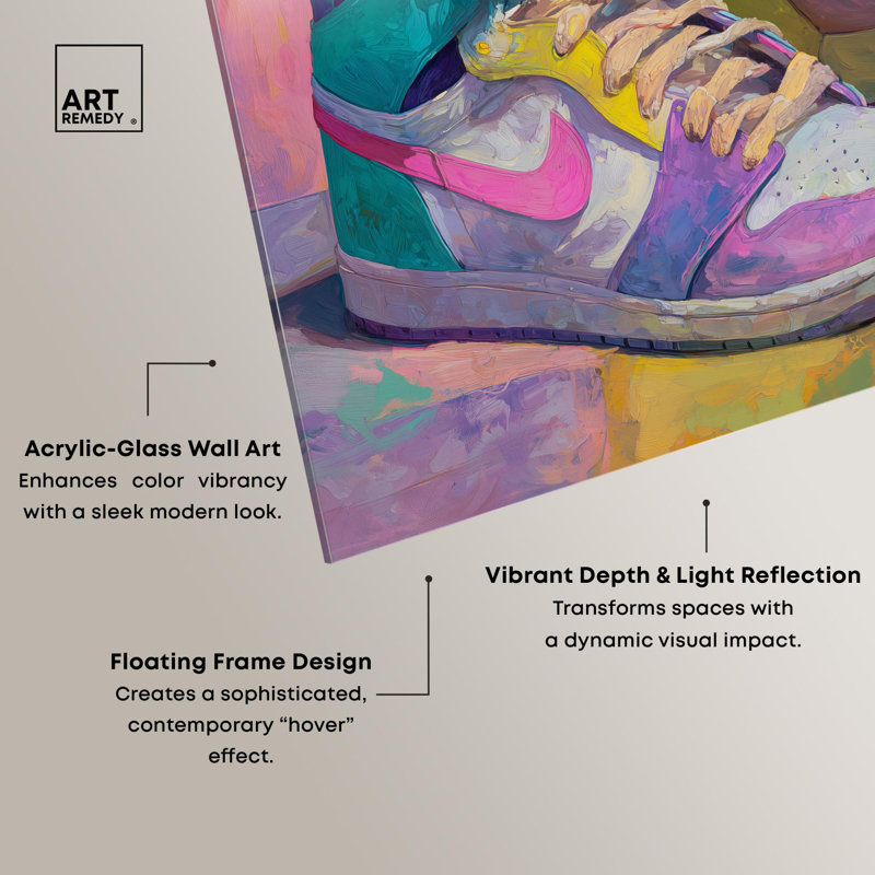 "Whimsical Sneaker Ball Sports", reproduction d'art par Art Remedy, 12" H x 12" W