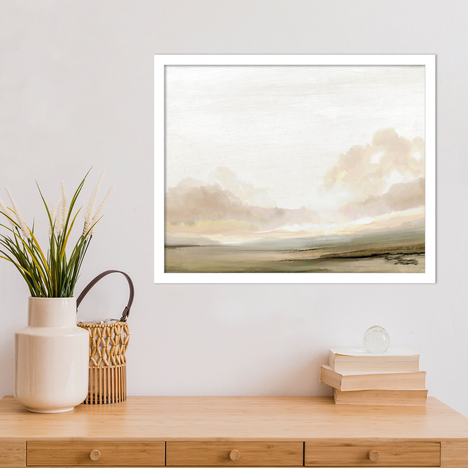 Southern Landscape Print by Dan Hobday, White, 17" H x 21" W x 1" D