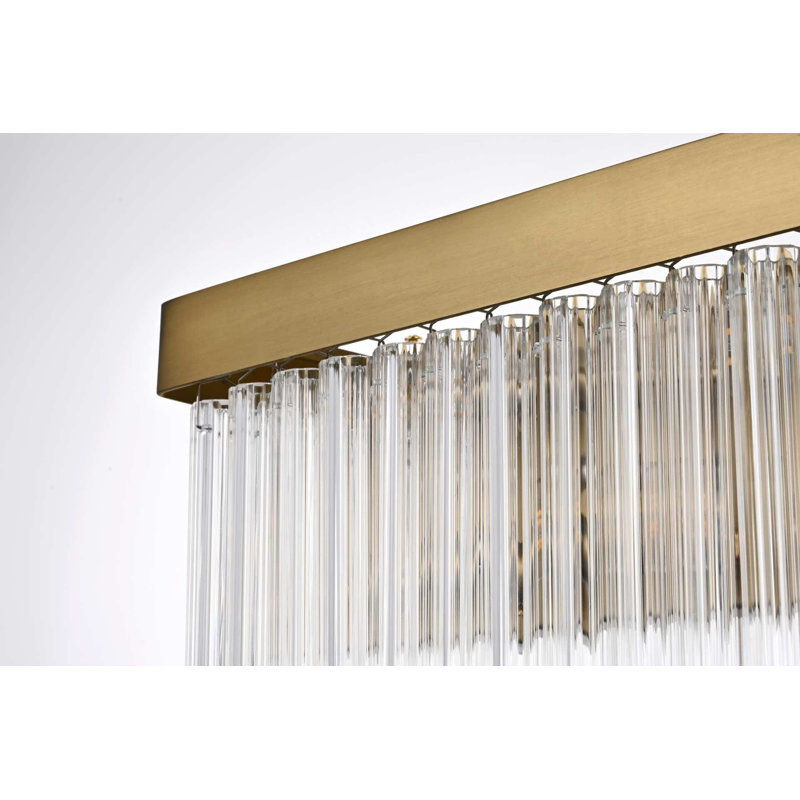 Applique murale 26 po Harlow, H 9 po x l 26,5 po x P 5 po, Or satiné, Six lumières