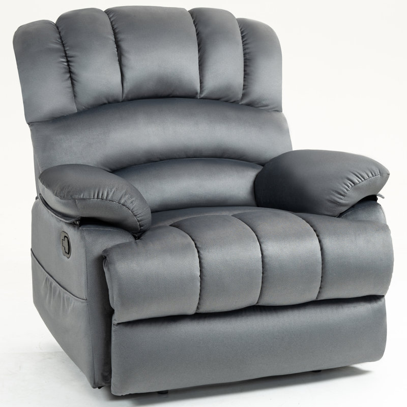 Mistydawn 40” W Manual  Polyester Recliner 3 Position, Dark Gray