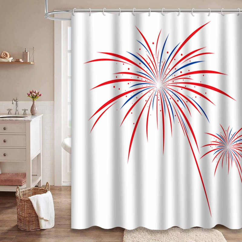 Rideau de douche Firework, L 72 po x l 84 po