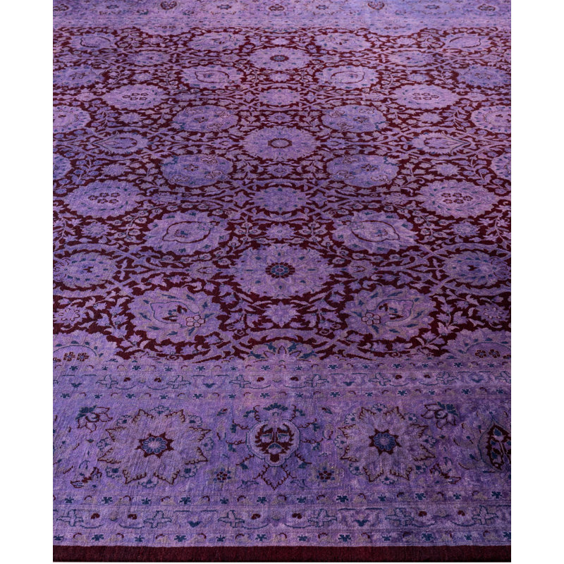 Overdyed Hand-Knotted Wool Modern-Contemporary Purple Area Rug 8' 1" x 10' 4"