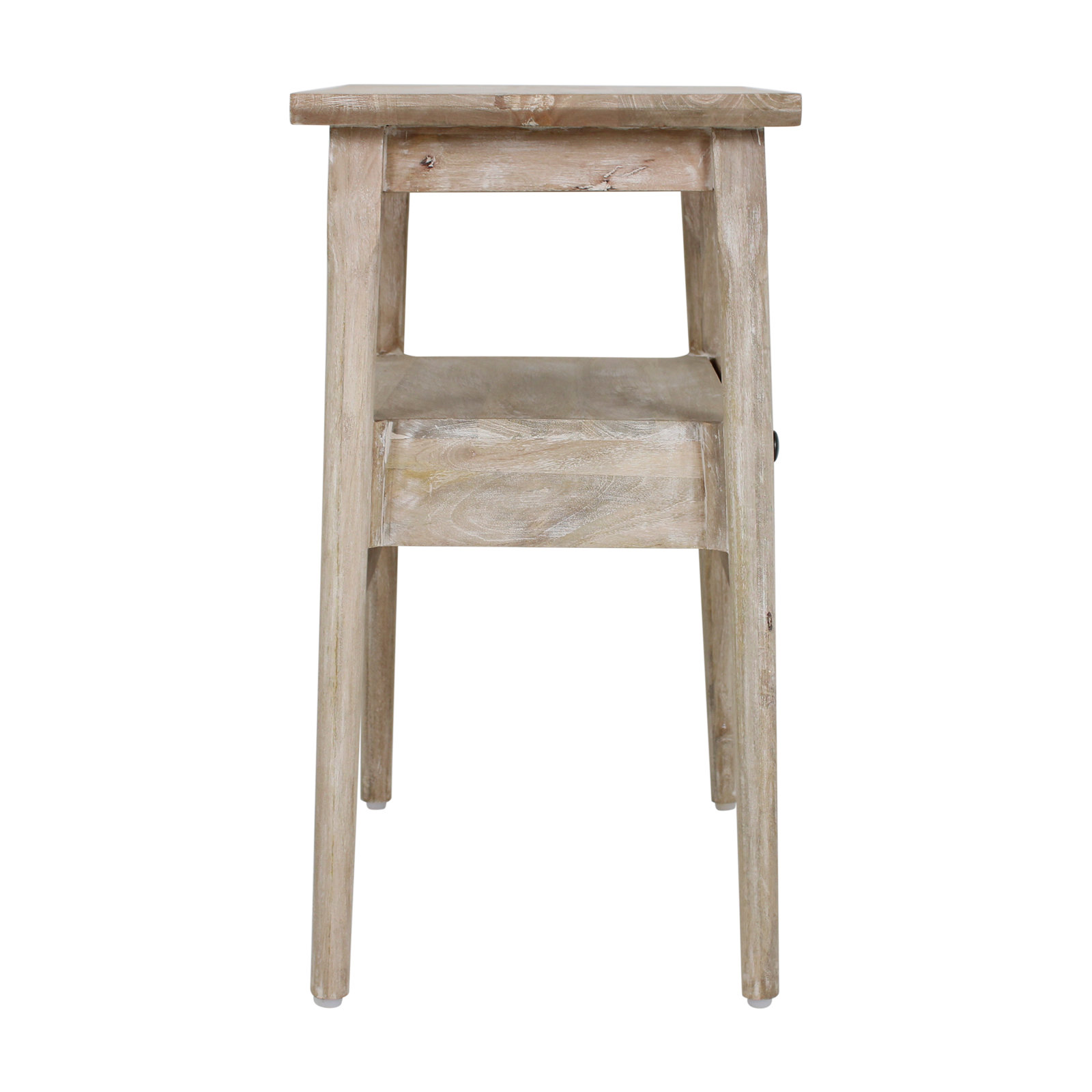Akio 1 - Drawer Solid Wood Nightstand, Beige