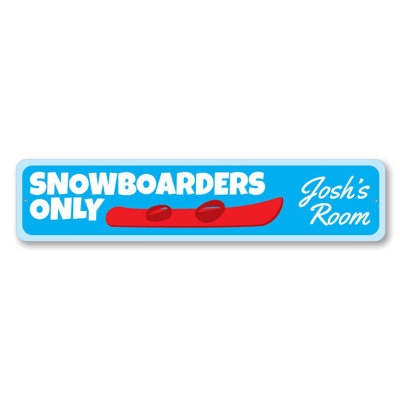 Panneau en aluminium personnalisé «Snowboarders Only»