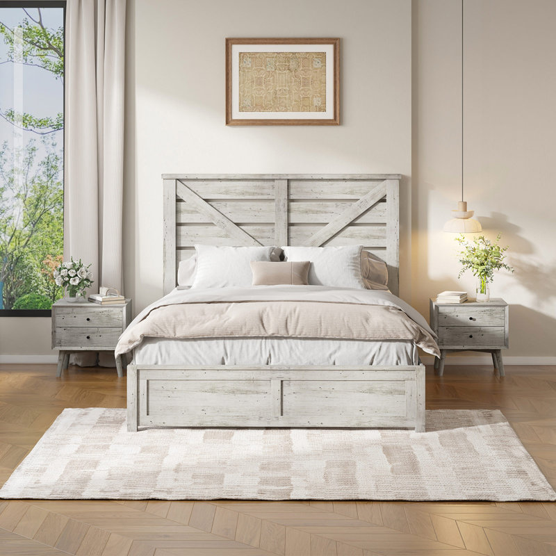 Devaya Panel Bed, White, Full
