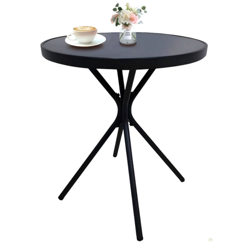 Tempered Glass Side Table 24" Square, Black Iron Frame, 10-Minute Easy Assembly, Indoor Outdoor Use