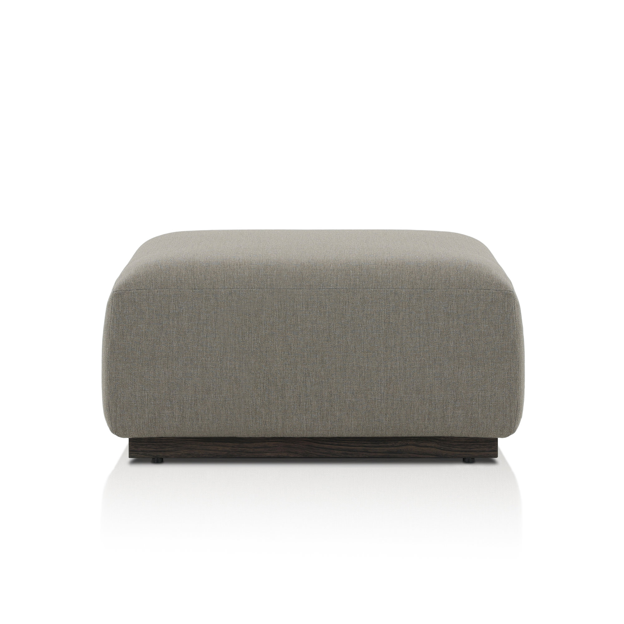 Anat Upholstered Ottoman, Dark Gray Polypropylene/Olefin, Dark Brown