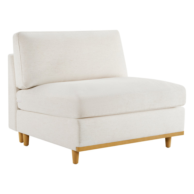 Fauteuil d'appoint surdimensionné 34 po Laima Assiatou, Crème, crème