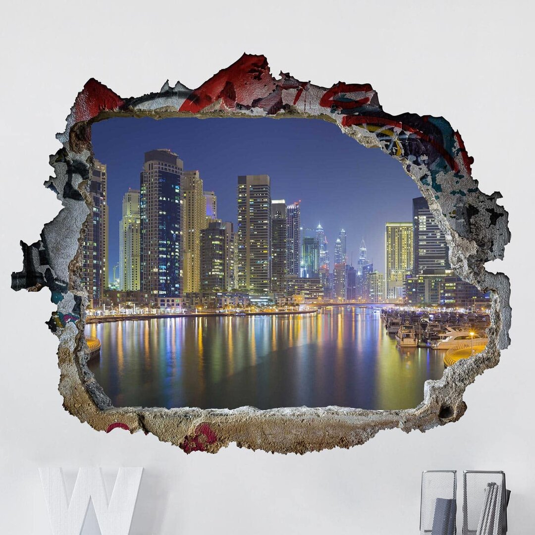 Wandtattoo Dubai Nacht Skyline