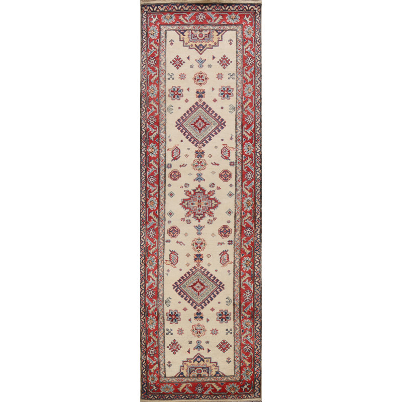 Tapis de couloir unique en laine noué à la main 2 pi 10 po x 9 pi 8 po New Age