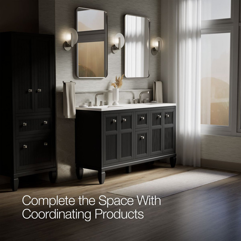 Hearthaven 60-In Bathroom Vanity Set, Slate Gray