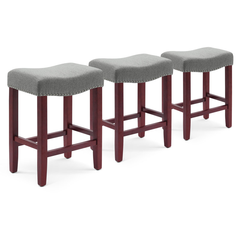 Tabouret Jameson, Gris et rouge, Tabouret de comptoir (siège d’une hauteur de 24