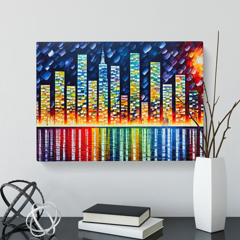New York Painted Skyline Vol.2 - Wrapped Canvas Print, 35cm H x 50cm W x 3cm D