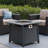 28-Inch Iron Square Propane Fire Pit Table