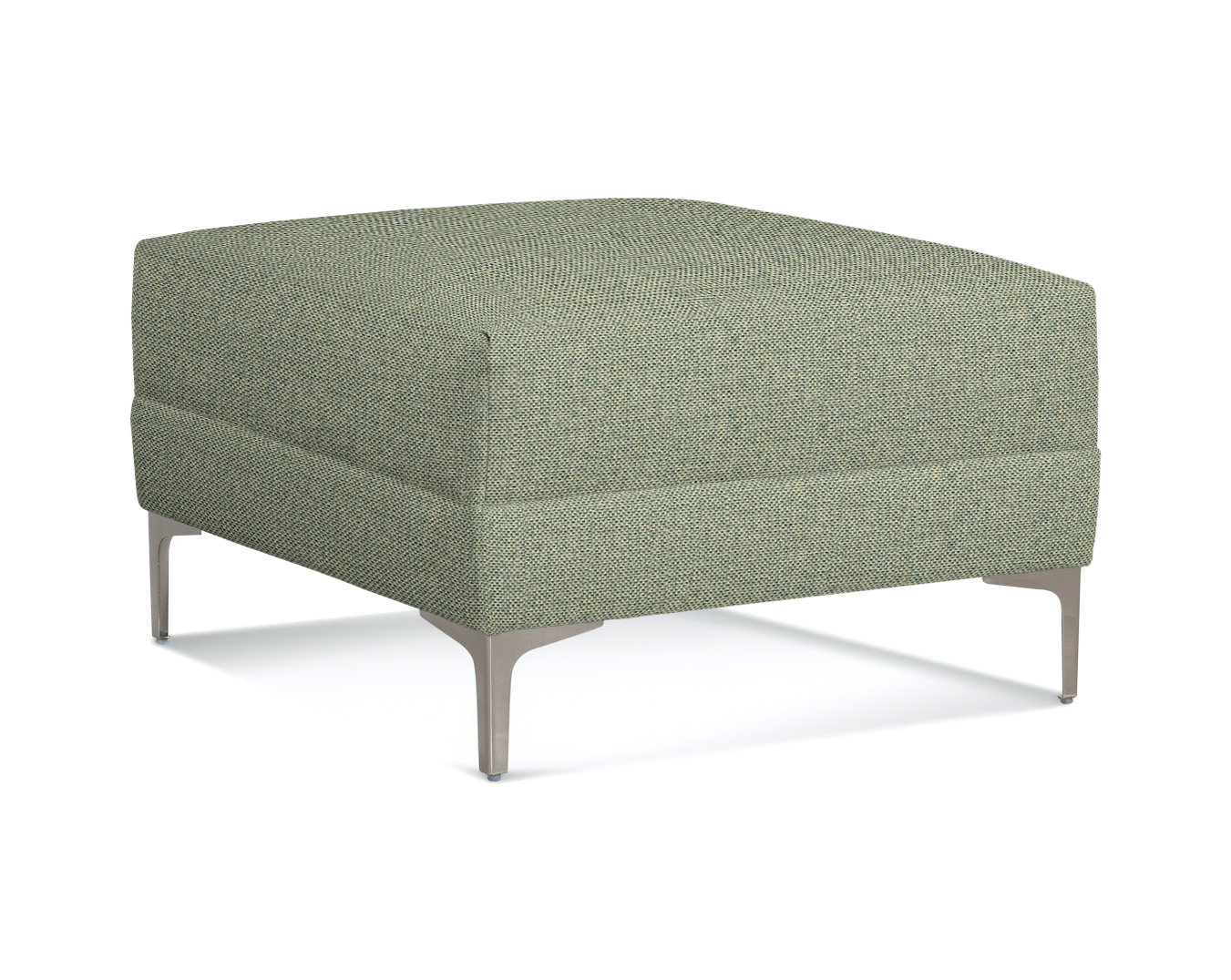 Alexa Upholstered Ottoman, Green Performance Fabric Polypropylene/Olefin