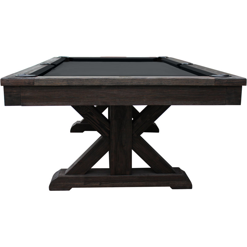 Brazos River Weathered 8' Slate Pool Table with Professional Installation Included, Weathered Black, Charcoal
