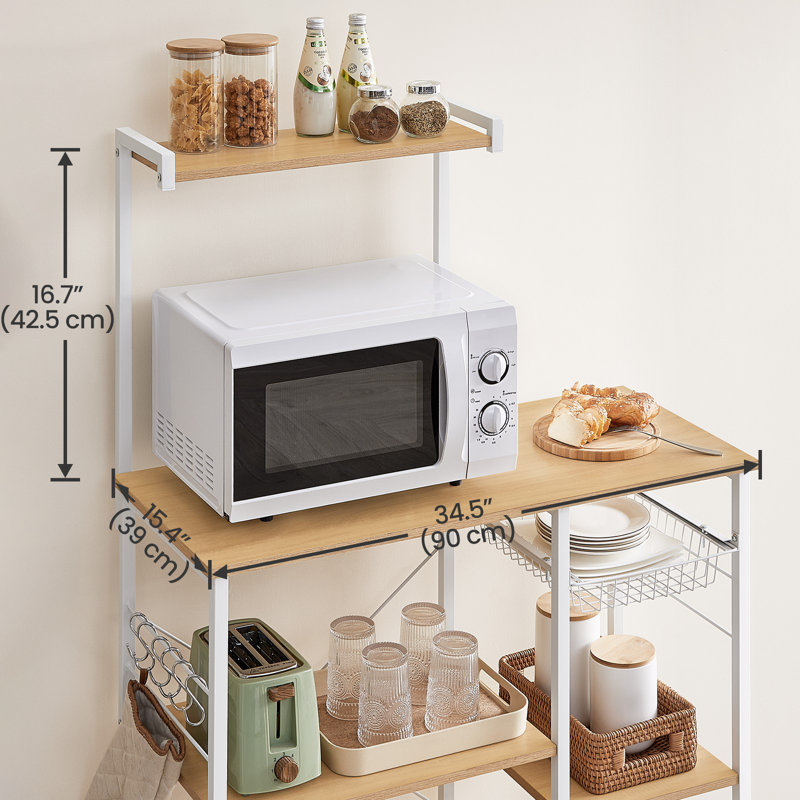 Support de cuisine avec panier grillagé, Blanc / Doré
