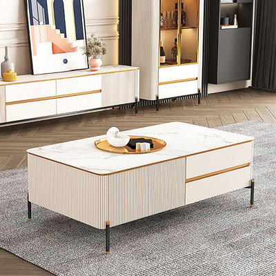Modern simple light luxury rock slate coffee table