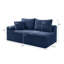 Causeuse de plancher sans accoudoirs Blue Corduroy - Canapé modulaire 2 places pour petits espaces