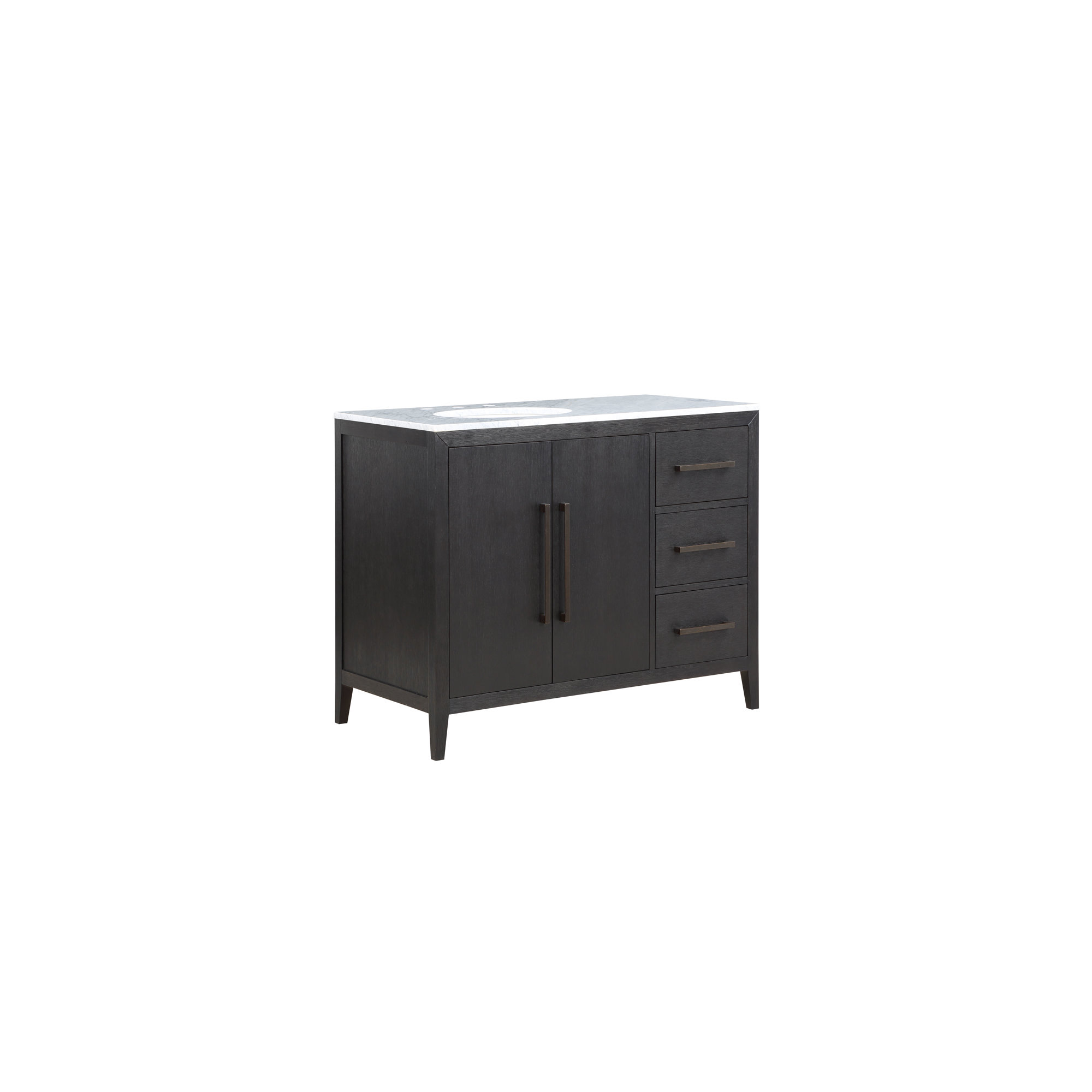 Alsup 42'' Single Bathroom Vanity, Dark Weathered Oak