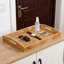 Ensemble de 2 plateaux de service en bambou, plateaux de lit de déjeuner avec poignées - plateaux de service rustiques en bois naturel pour déjeuner au lit, décoration intérieure, présentoir à gâteaux et porte-bol à fruits-1183632407
