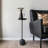 Modern Metal 25"H Drink Table in Black Finish with Round Top Accent Table
