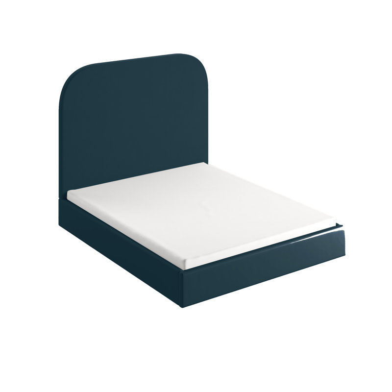 Plum Upholstered Ottoman Storage Bed, European Double  (140 x 200 cm), Teal