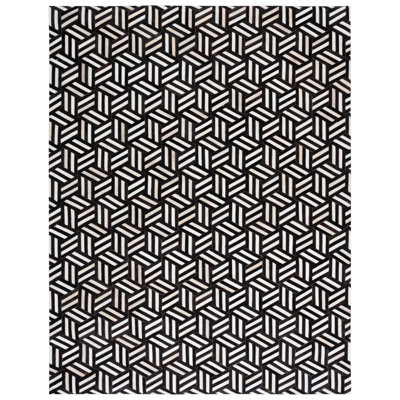 Stasia Hand Woven Leather Geometric Rug