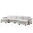 Living Room Furniture Sofa Luxury Couch Four Seater With Two Ottomans Soft Chenille Upholstered U Shape Sofa Beige-1181995242-1181995157