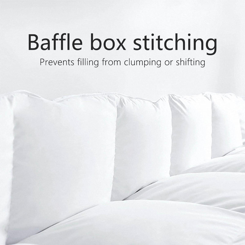 Premium 2100 Series California King Comforter All Season Breathable Cooling White Comforter Soft 4D Spiral Fiber Quilted Down Alternative Duvet With Corner Tabs Hotel Style
