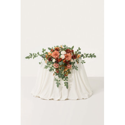 Décoration florale Ling's Moment Sweetheart Table de couleur terre cuite coucher de soleil