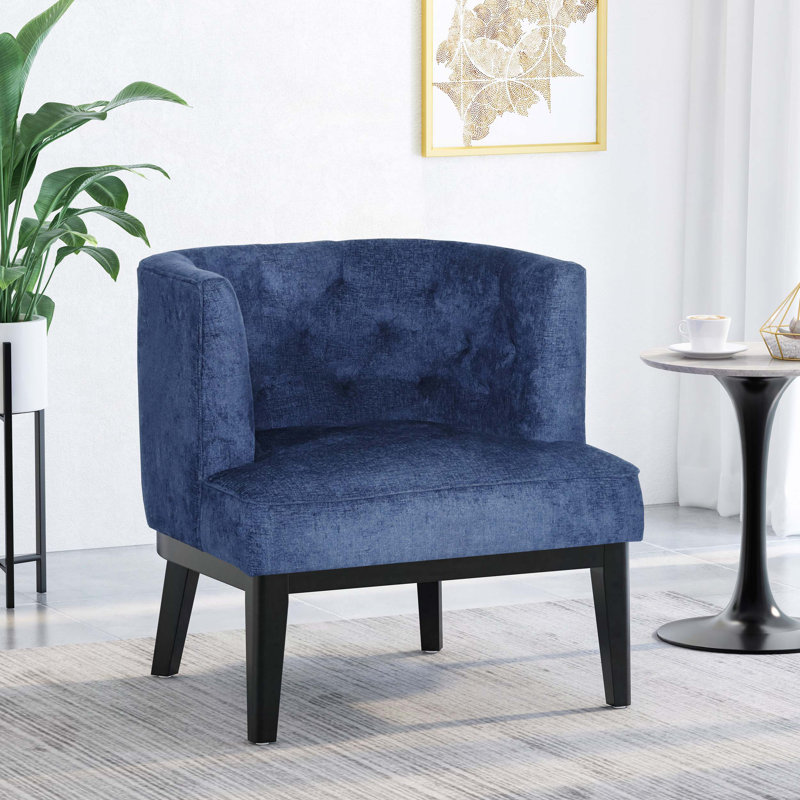 Gilmanton Upholstered Barrel Chair, Blue 100% Polyester
