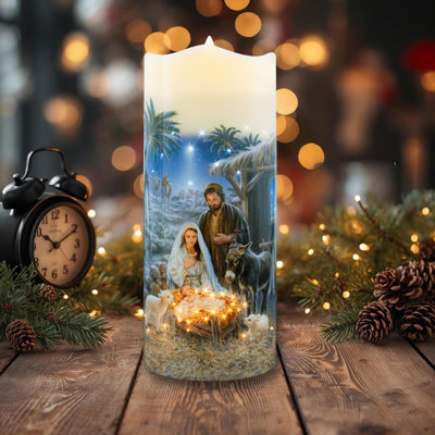 Bougie en fibre optique «A Savior is Born»