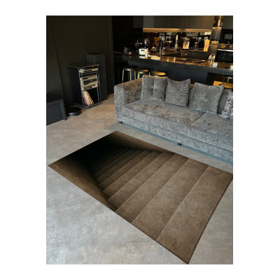 Tapis gris tissé Mosso