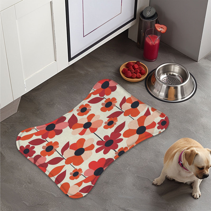 Nostalgic Blossoms - Tapis d'alimentation en os 1 pièce, Moyen (18 po)