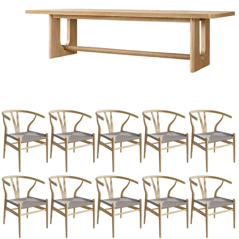 Waagy Modern simple solid wood rectangular table set - Wayfair Canada