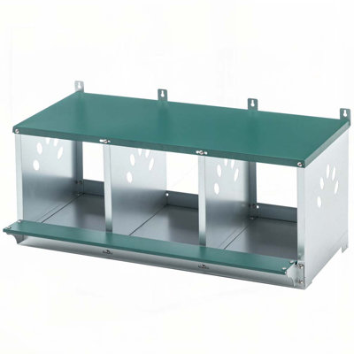 Metal Nesting Boxes for Chicken,3 Compartment Nesting Box,Galvanized steel Nesting Boxes for Hens, Easy to Assemble