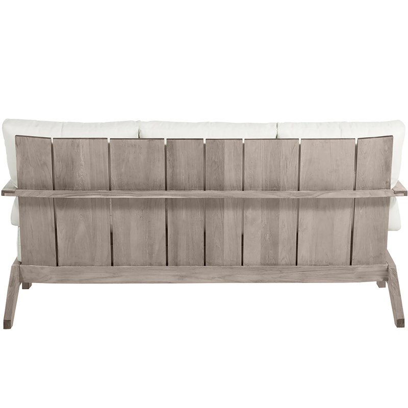 Ashland Teak Outdoor Sofa, Welt + Dream Fill, Bali Pearl, Oyster Teak
