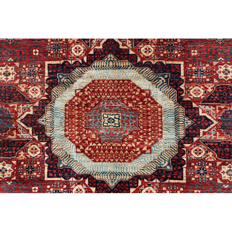 Hand-Knotted High-Quality Red/Blue/Beige Area Rug