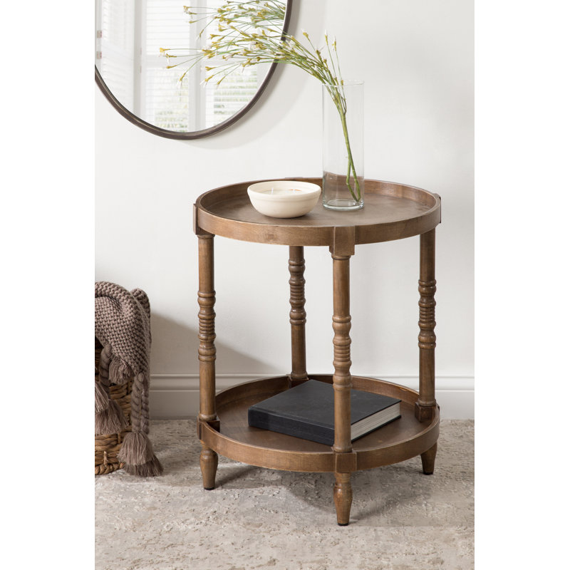 Lukasik Tray Top End Table, Natural Rustic