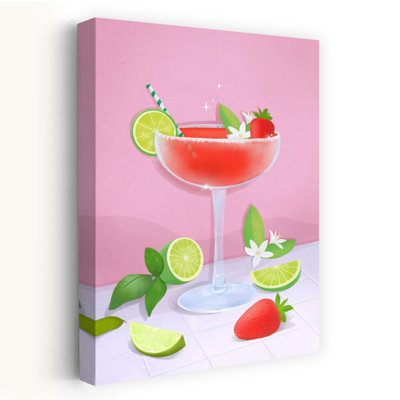 Daiquiri Cockail Classic Contemporary Fruit Summer Wall Art Print