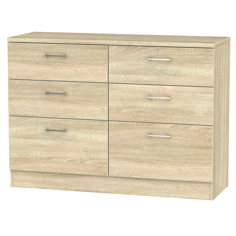 Fully Assembled Ingram 6 Drawer Chest, Bardolino Oak