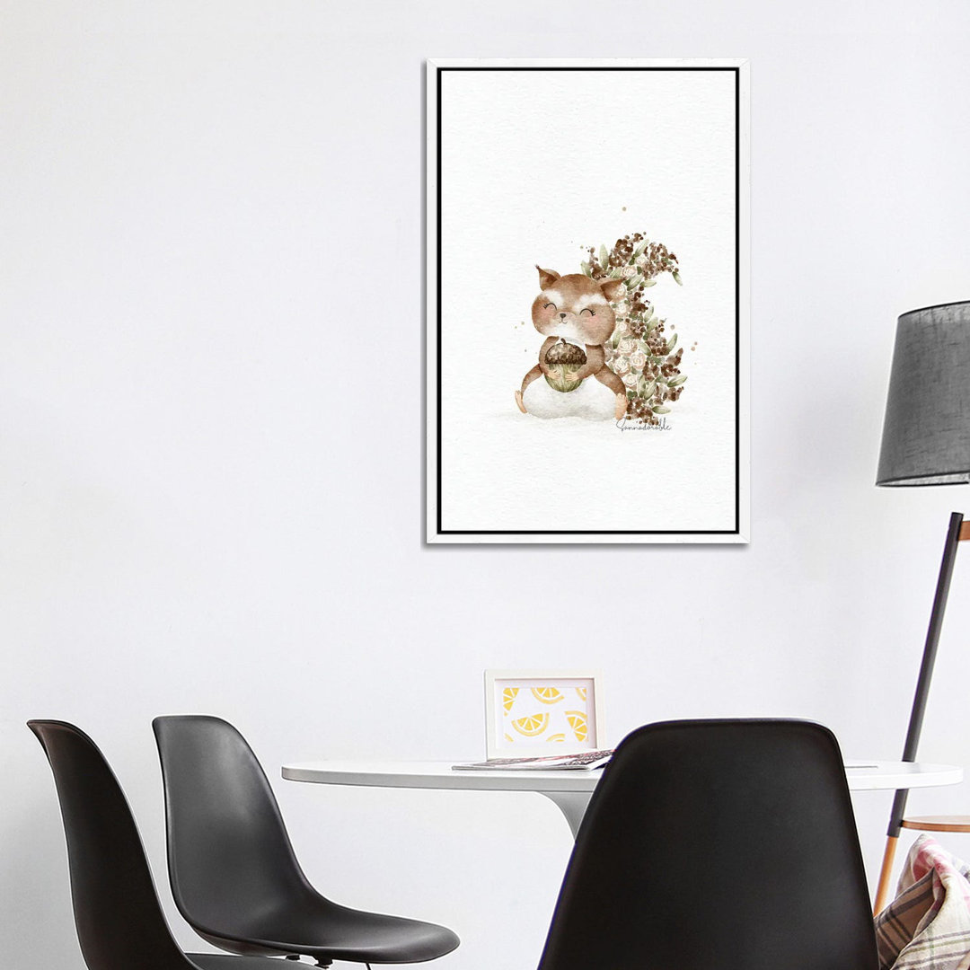 Florales Eichhörnchen von Sanna Sjöström - Galerie-verpackte Leinwand Giclée auf Leinwand