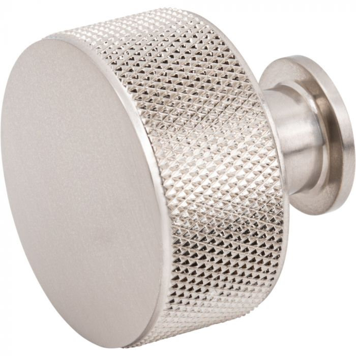 Beliza Cylindrical Knurled Knob, Brushed Satin Nickel, 15/16"