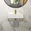 Lavabo de salle de bain en céramique rectangulaire 21 po x 12 po avec barre à serviette et trop-plein or, robinet doré