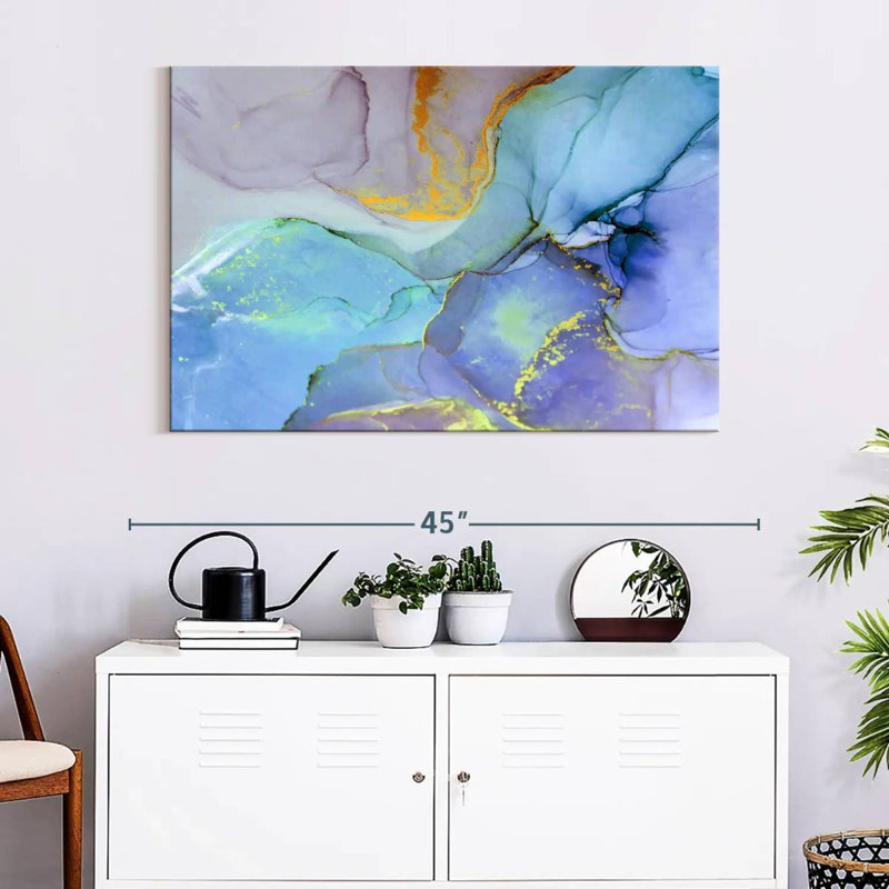 Avery Light Marble Abstract, 26" H x 39" W